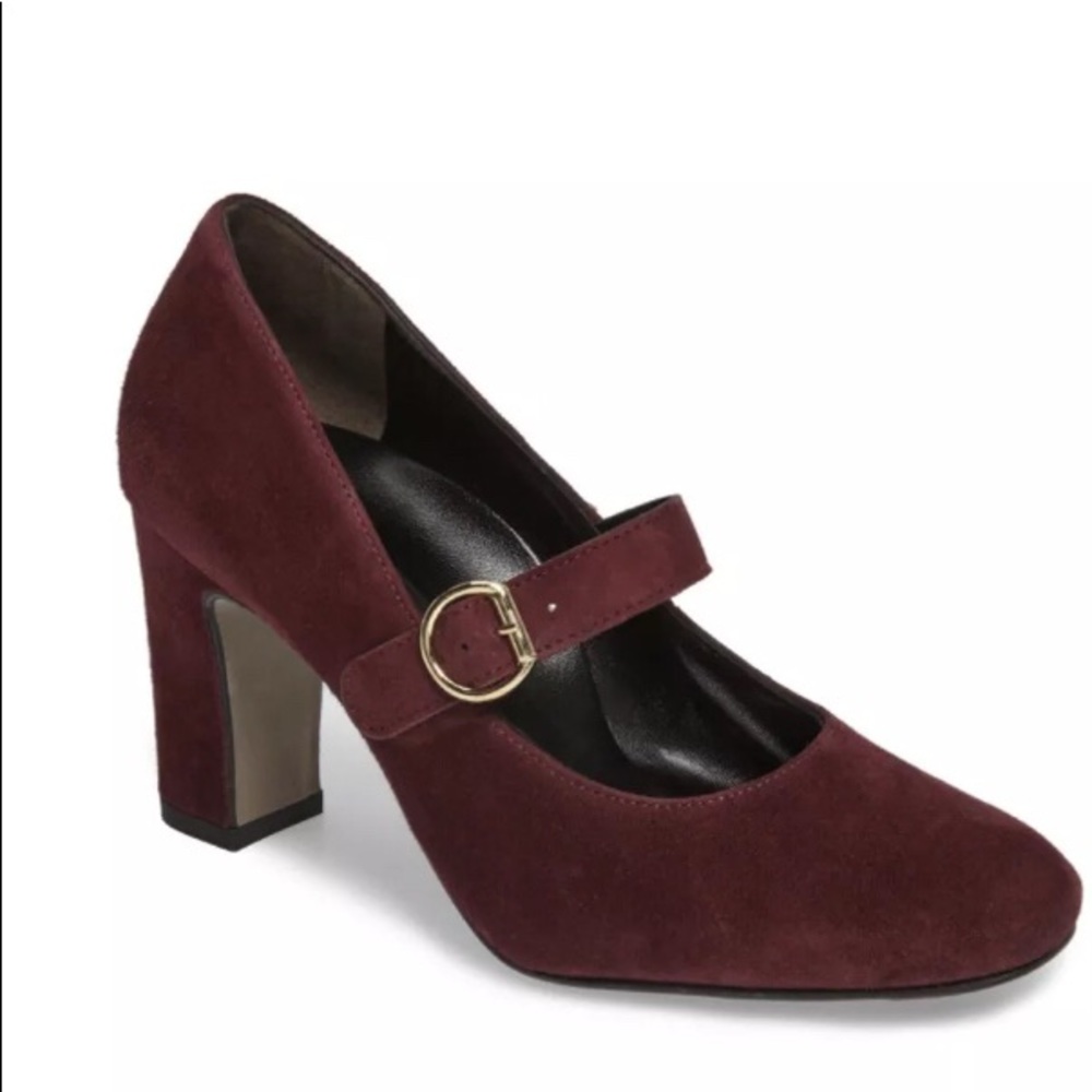 Paul Green Burgundy Suede Mary Jane Pumps
